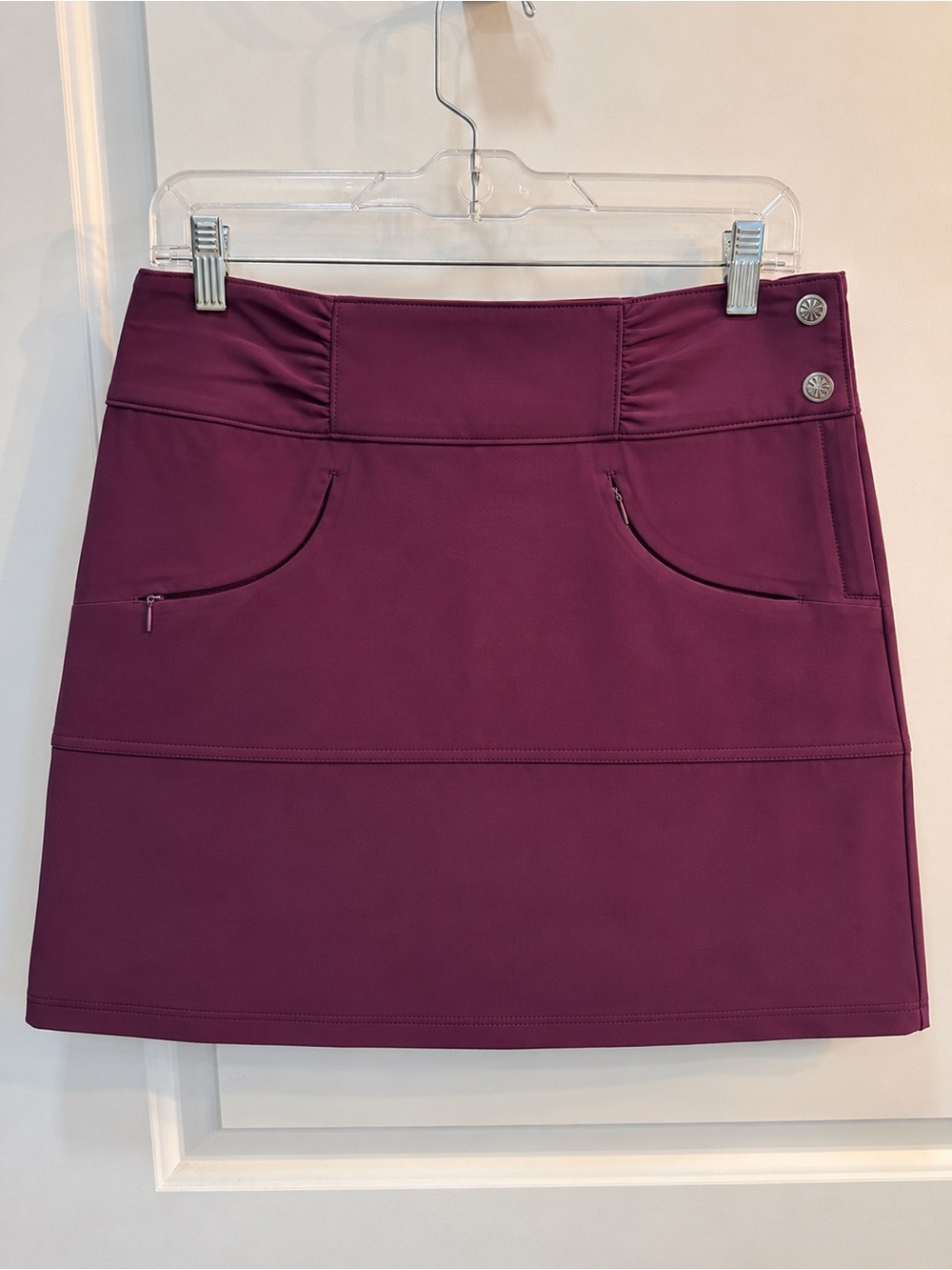 Athleta Plum Active Skort with Zipper Pockets